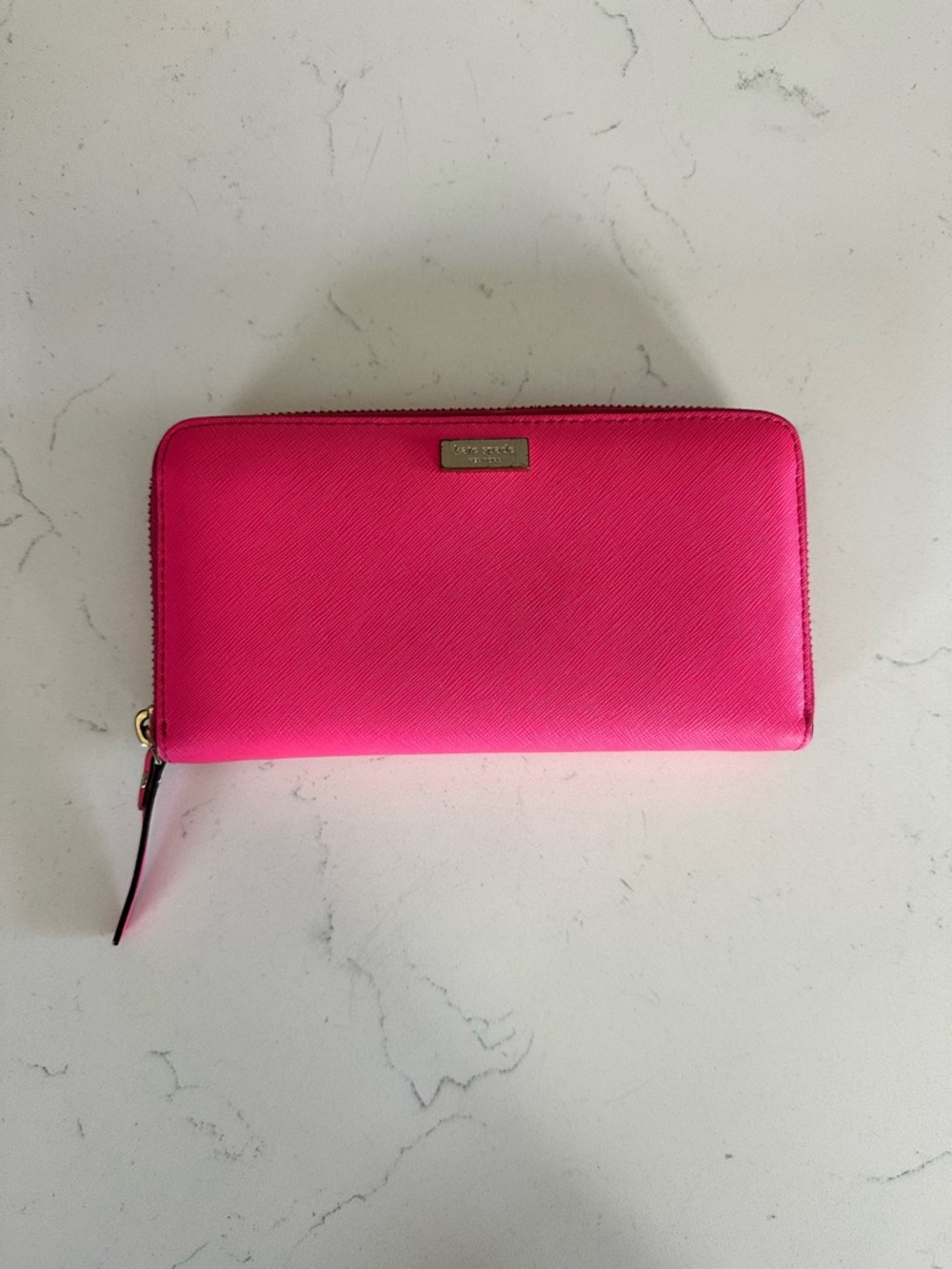 Kate Spade Bright Pink Zip-Around Wallet
